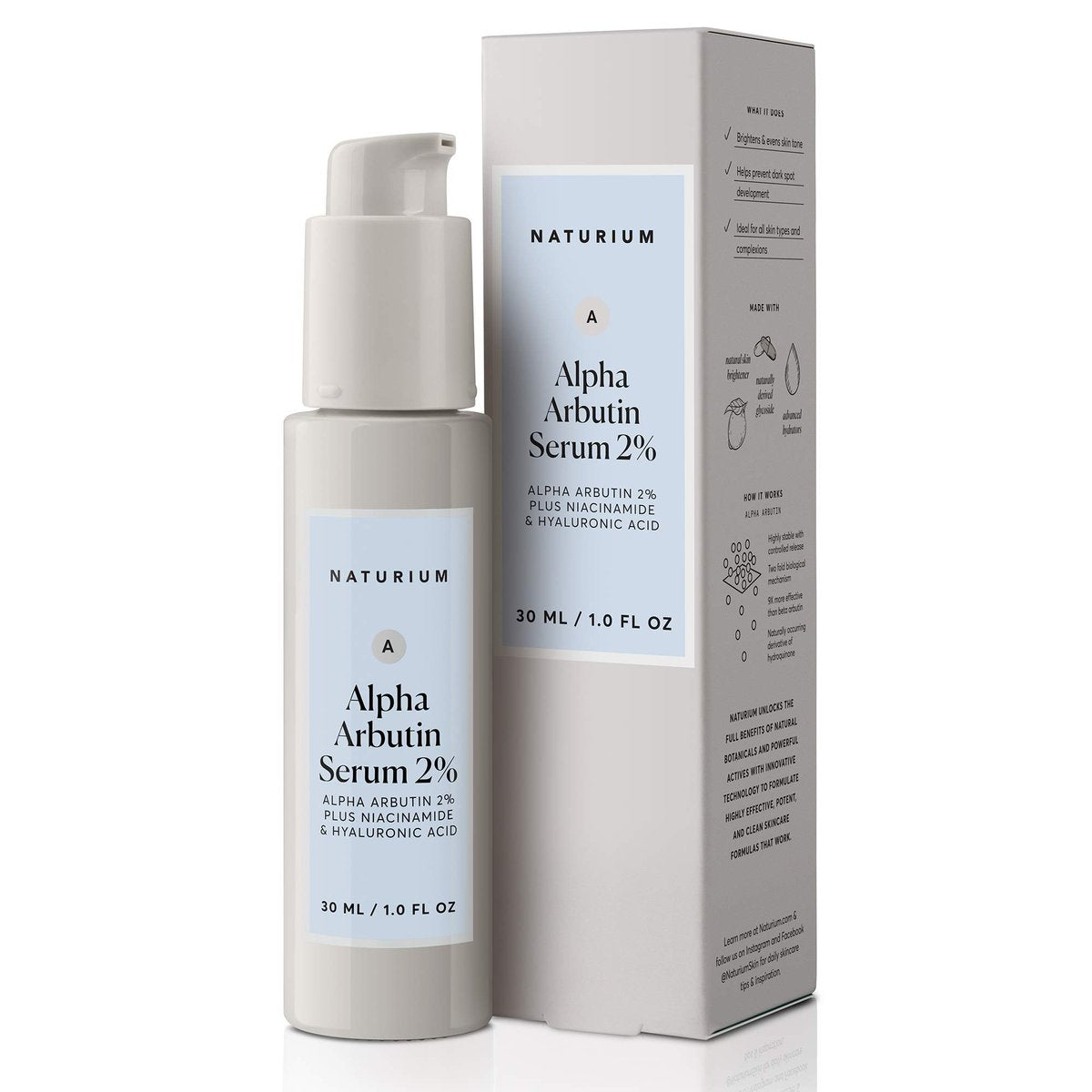 Naturium Alpha Arbutin Serum 2% mit Alpha Arbutin, Niacinamid & Zitrone – Gesichtspflege, 30 ml
