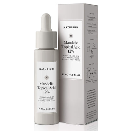 Naturium Mandelic Topical Acid 12% mit Niacinamid & natürlichen Fruchtsäuren – Anti-Aging Gesichtspflege, 30 ml