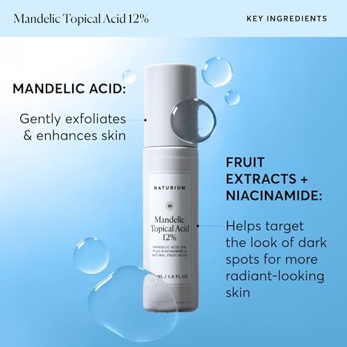 Naturium Mandelic Topical Acid 12% mit Niacinamid & natürlichen Fruchtsäuren – Anti-Aging Gesichtspflege, 30 ml