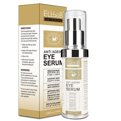 Anti-Aging Augencreme – Anti-Falten Augenserum gegen Schwellungen, dunkle Augenringe, Tränensäcke, Krähenfüße, Falten – Reduziert Falten, schlaffe Haut und Augenschwellungen