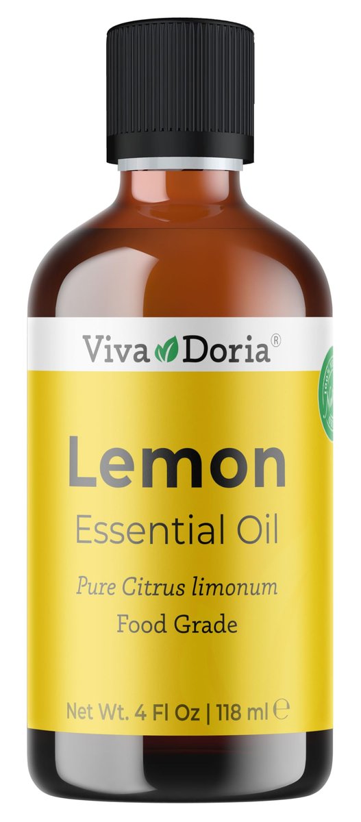 Viva Doria Zitronen-Ätherisches Öl, 100% rein, natürlich, unverdünnt, für Aromatherapie, Lebensmittelqualität, 118 ml (4 Fl Oz)