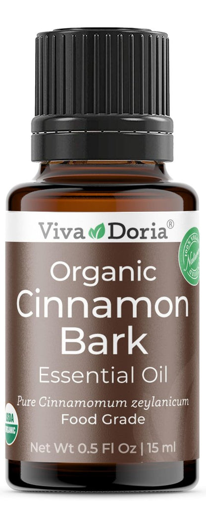 Viva Doria Bio Ceylon Zimtrindenöl – 100% reines, natürliches, unverdünntes, lebensmittelechtes ätherisches Öl, 15 ml
