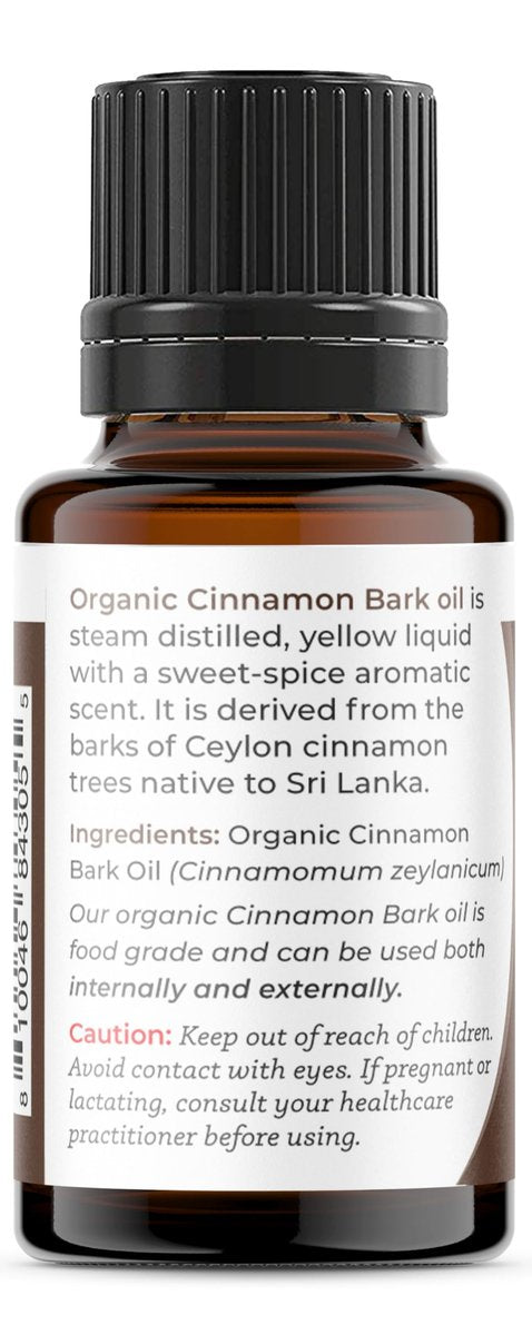 Viva Doria Bio Ceylon Zimtrindenöl – 100% reines, natürliches, unverdünntes, lebensmittelechtes ätherisches Öl, 15 ml