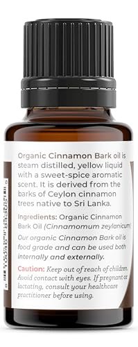 Viva Doria Bio Ceylon Zimtrindenöl – 100% reines, natürliches, unverdünntes, lebensmittelechtes ätherisches Öl, 15 ml