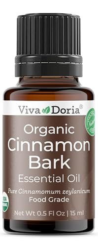 Viva Doria Bio Ceylon Zimtrindenöl – 100% reines, natürliches, unverdünntes, lebensmittelechtes ätherisches Öl, 15 ml