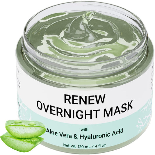 Doppeltree RENEW Nacht-Gesichtsmaske mit Aloe Vera Gel & Hyaluronsäure – Anti-Aging, feuchtigkeitsspendend für alle Hauttypen