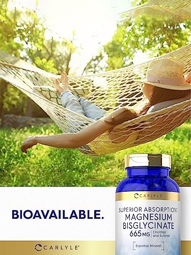 Carlyle Gepuffertes Magnesiumbisglycinat 665 mg | 250 Kapseln | Chelatiertes essentielles Mineral | Non-GMO und glutenfrei