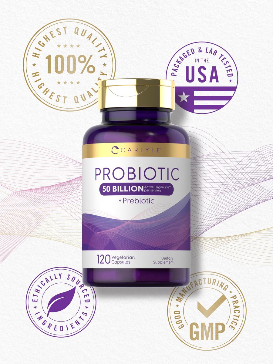 Carlyle Probiotika mit Präbiotika | 120 Kapseln | 50 Milliarden aktive Organismen | Non-GMO & Glutenfrei