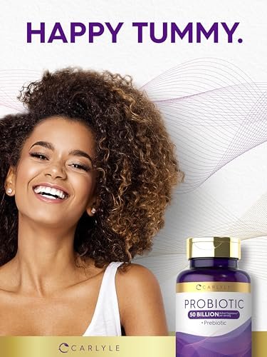 Carlyle Probiotika mit Präbiotika | 120 Kapseln | 50 Milliarden aktive Organismen | Non-GMO & Glutenfrei