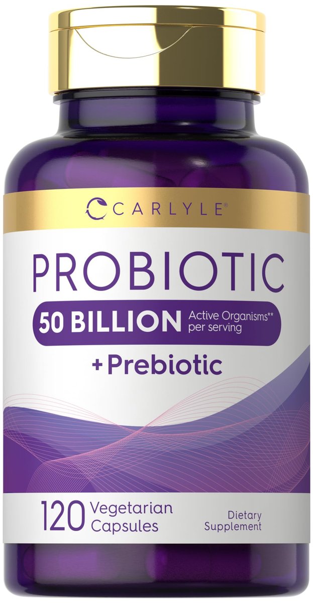 Carlyle Probiotika mit Präbiotika | 120 Kapseln | 50 Milliarden aktive Organismen | Non-GMO & Glutenfrei