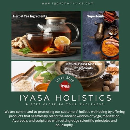 Iyasa Holistics Bio Süßholzwurzelpulver 113 g - USDA Bio Glycyrrhiza Glabra & Mulethi - Verdauungs- & Nebennierenunterstützung, natürlicher Süßstoff - Reine Ayurveda-Produkte