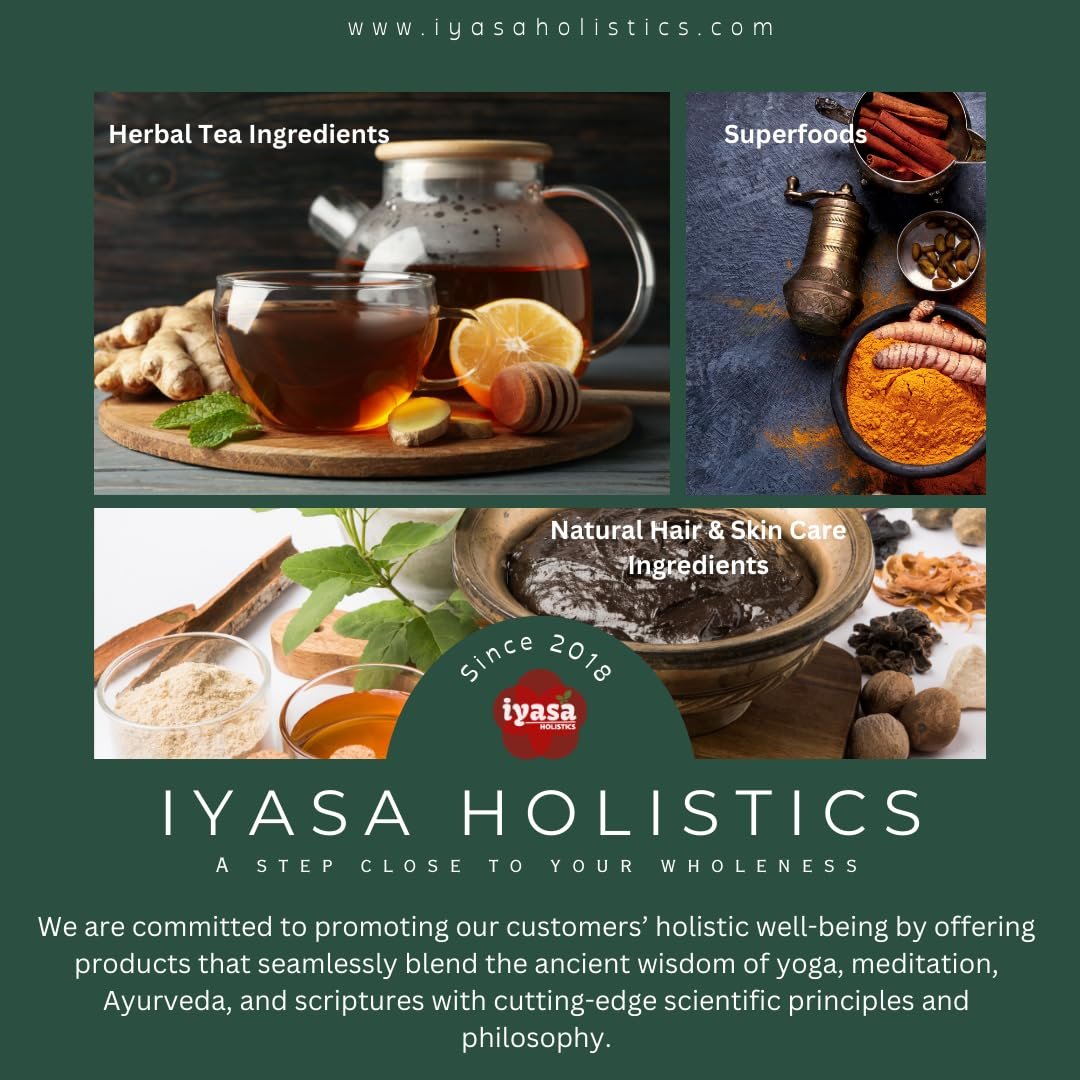 Iyasa Holistics Bio Süßholzwurzelpulver 113 g - USDA Bio Glycyrrhiza Glabra & Mulethi - Verdauungs- & Nebennierenunterstützung, natürlicher Süßstoff - Reine Ayurveda-Produkte