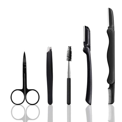Augenbrauenrasierer, 5-in-1 Augenbrauen-Set, Professionelles Augenbrauen-Pflegeset, Augenbrauentrimmer für Damen und Herren, mit Rasierern, Bürste, Schere und Pinzette