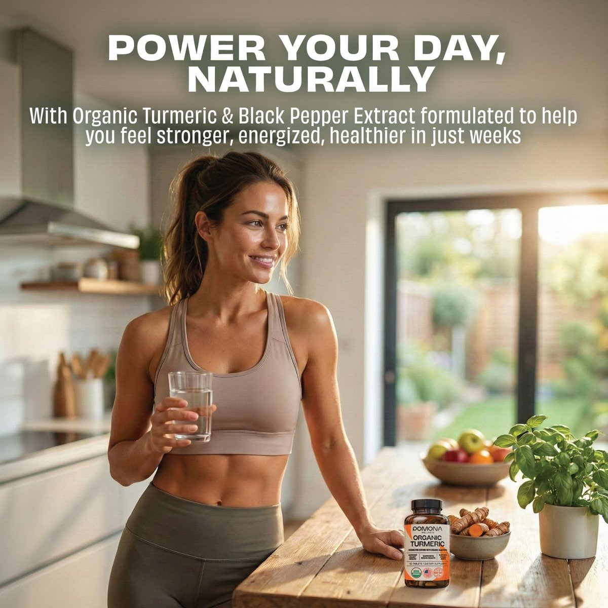 Pomona Wellness Bio Kurkuma Kapseln 2100 mg, USDA Organic, Nicht-GVO, Vegan, Kurkuma Curcumin mit Schwarzem Pfeffer für bessere Absorption, für Gelenkunterstützung und Immunsystem, 120 Tabletten