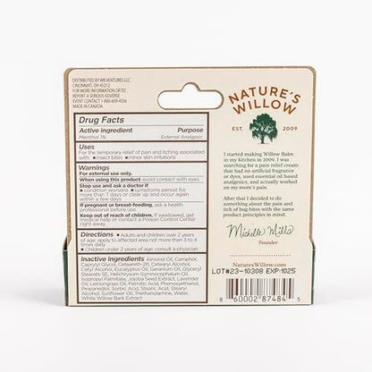 Nature's Willow Bug Bite Balm – Natürlicher Insektenstich-Balsam gegen Schmerz & Juckreiz, 0,5 oz