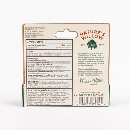 Nature's Willow Bug Bite Balm – Natürlicher Insektenstich-Balsam gegen Schmerz & Juckreiz, 0,5 oz
