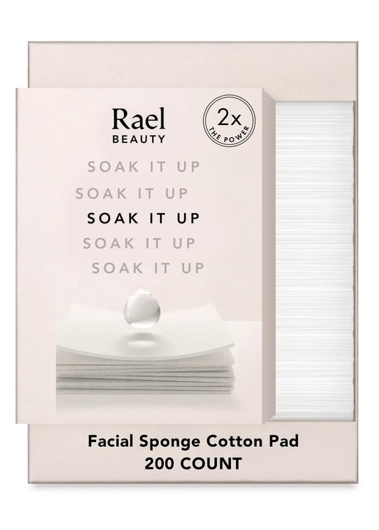 Rael Gesichtspads aus Baumwolle – Wiederverwendbare Schwämme, Quadratische Pads für Toner und Make-up-Entfernung, fusselfrei, weich und dünn, koreanische Hautpflege (200 Stück)