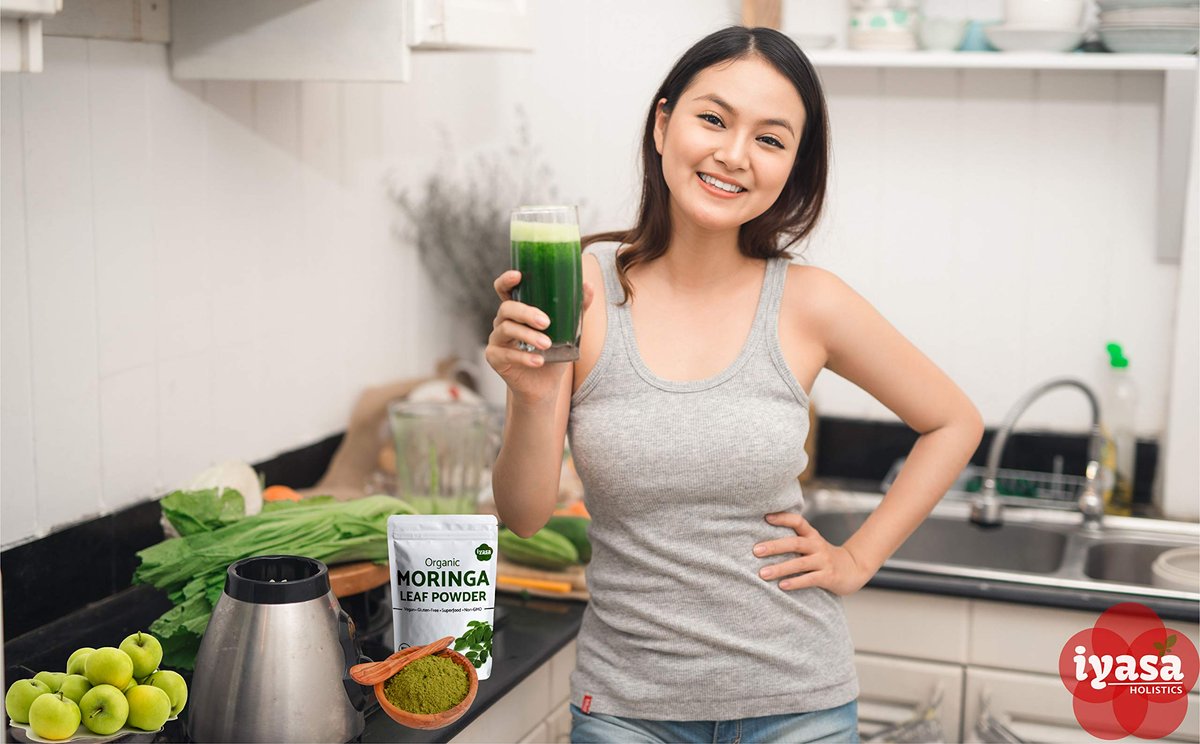 Iyasa Holistics Bio Moringa Blattpulver 113 g - USDA Bio-zertifiziertes reines Moringa Oleifera Superfood Pulver - Grüner Smoothie, Tee, Energie-Booster - Reine Ayurveda Produkte