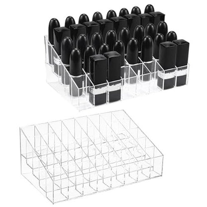 Hedume 2er-Pack Lippenstift & Make-up Organizer, 40 Fächer Acryl Kosmetik-Aufbewahrungsbox für Lippenstifte, Pinsel, Flaschen