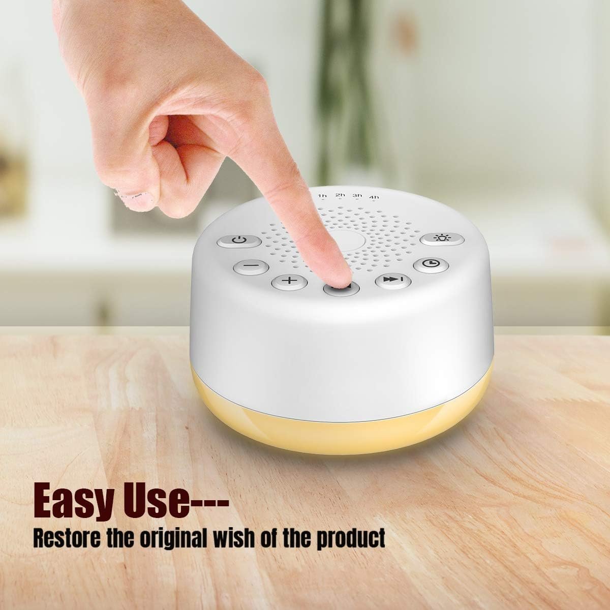 Easysleep Weißes Rauschen Maschine mit 25 beruhigenden Klängen und Nachtlicht, Speicherfunktion, 32 Lautstärkestufen, 5 Schlaf-Timer, AC oder USB betrieben, für Schlaf und Entspannung (Weiß)