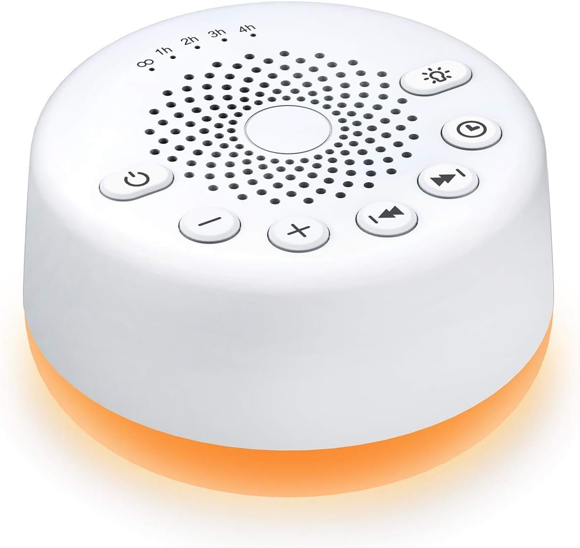 Easysleep Weißes Rauschen Maschine mit 25 beruhigenden Klängen und Nachtlicht, Speicherfunktion, 32 Lautstärkestufen, 5 Schlaf-Timer, AC oder USB betrieben, für Schlaf und Entspannung (Weiß)