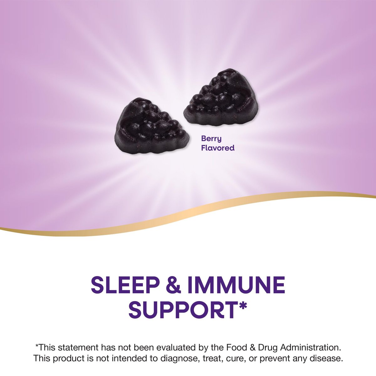 Nature's Way Sambucus Sleep + Immune Gummibärchen für Erwachsene – mit Melatonin, Vitamin C, L-Theanin, Zink – 50 Stück