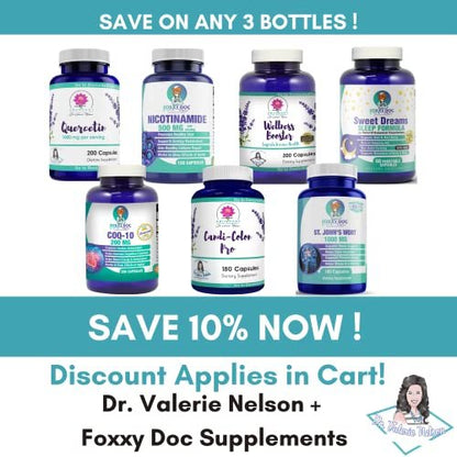 Dr. Valerie Nelson Nicotinamid 500 mg - Vitamin B3 – Energie, Zell- & Hautgesundheit. Preiswert - Flush-frei - 120 vegane Kapseln