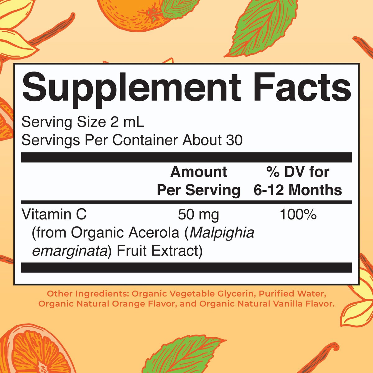 MARYRUTH'S Vitamin-C-Tropfen für Säuglinge & Babys | USDA Bio flüssiges Vitamin C für Babys ab 6 Monaten | Immununterstützung | Vegan & ohne Gentechnik | 60 ml