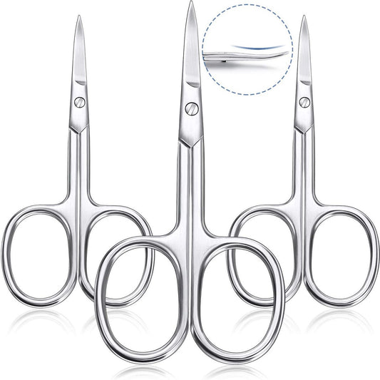 3-teilige gebogene Nagelhautschere aus Edelstahl – Maniküreschere für Nagelhaut, Augenbrauen, Wimpern und trockene Haut
