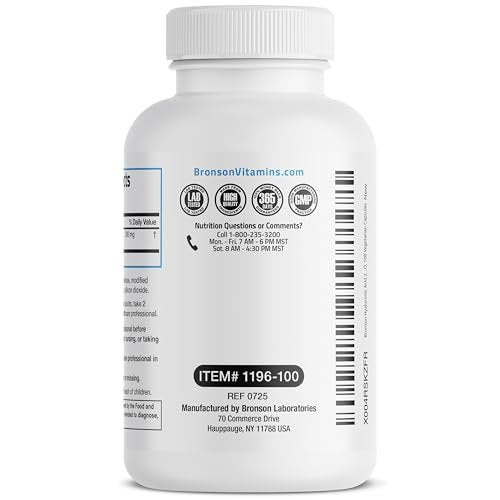 Bronson Hyaluronsäure 200 mg – Hochdosiert für Gelenke & Haut, Non-GMO, 100 vegane Kapseln