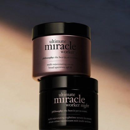 philosophy ultimate miracle worker Multi-Rejuvenating Night Serum-in-Cream Feuchtigkeitscreme mit Retinol - Anti-Aging gegen feine Linien & Falten - 2 fl oz