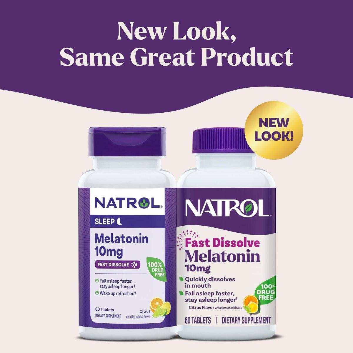 Natrol Melatonin 10 mg schnell lösliche Tabletten – 60 Zitrus-Tabletten für erholsamen Schlaf bei Erwachsenen