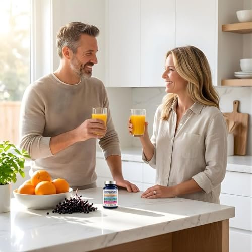 Immuneti Advanced Immune Support – Ärztlich formuliertes 6-in-1 tägliches Immunitätsergänzungsmittel – Hergestellt in den USA – Mit Vitamin C, D3, Zink, Holunderbeere, Knoblauch & Echinacea – Vitalstoffe & Antioxidantien (1)