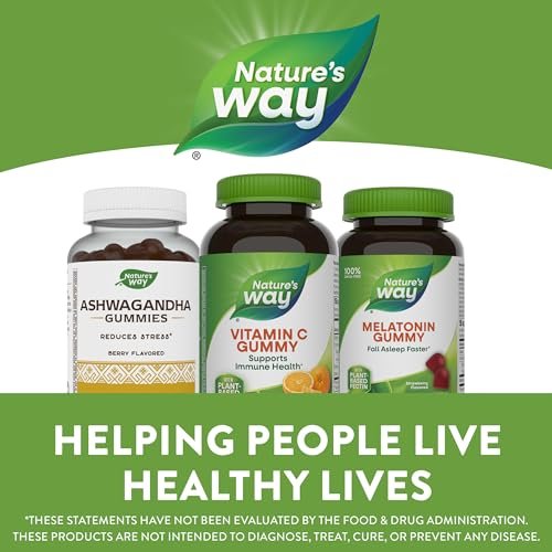 Nature's Way Vitamin C Gummis – Immununterstützung*, Antioxidans, 250 mg pro 2-Gummy-Portion, Orangen-Geschmack, 120 Gummis