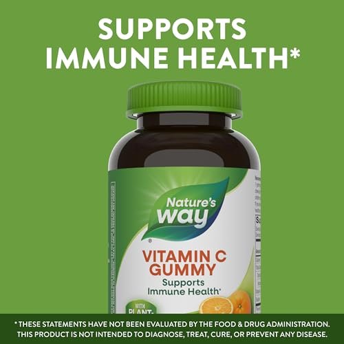 Nature's Way Vitamin C Gummis – Immununterstützung*, Antioxidans, 250 mg pro 2-Gummy-Portion, Orangen-Geschmack, 120 Gummis