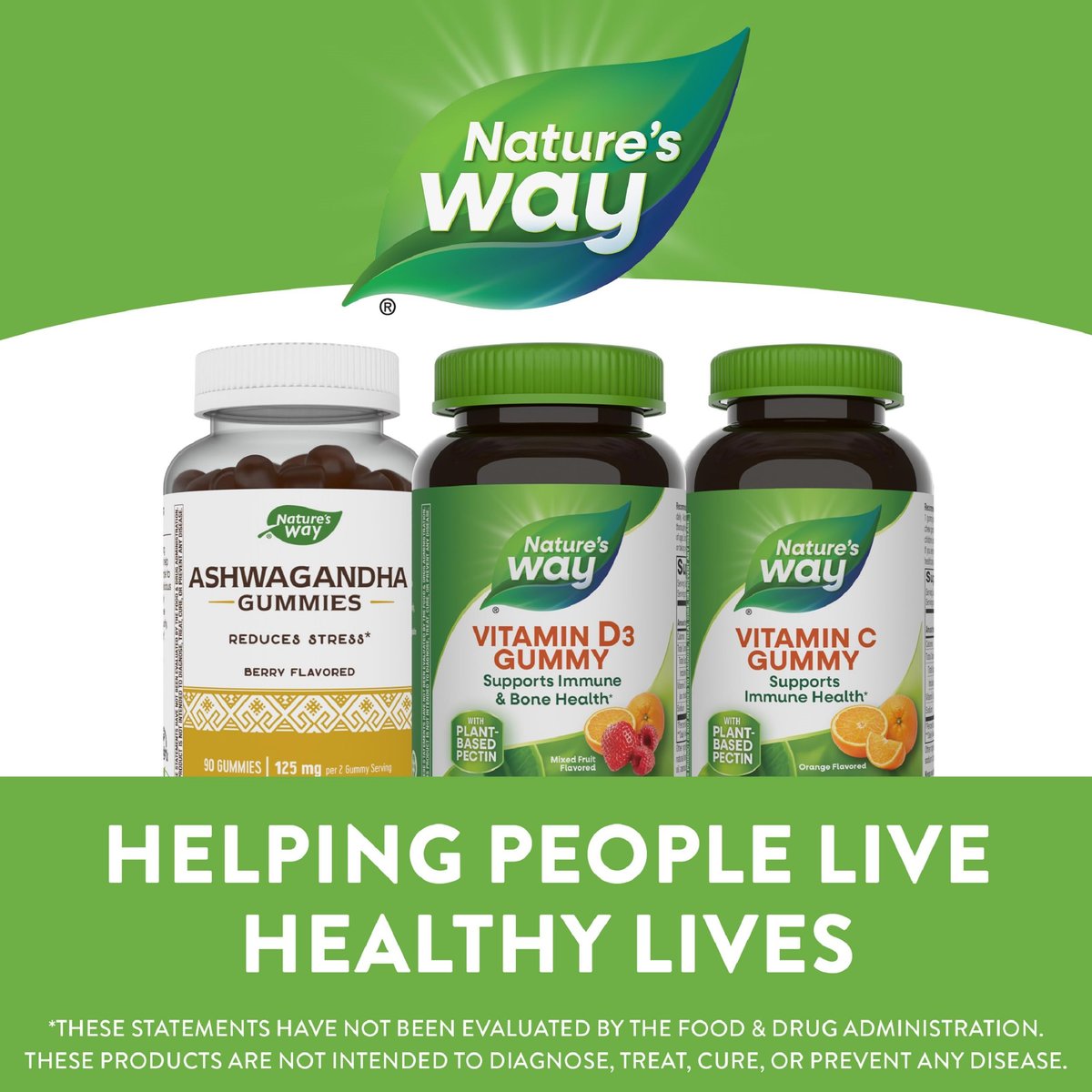 Nature's Way Vitamin D3 Gummis – 2000 IE (50 µg) pro Portion, 120 Gummis, Immun- und Knochenunterstützung, Mischfruchtgeschmack