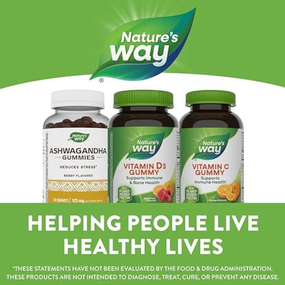Nature's Way Vitamin D3 Gummis – 2000 IE (50 µg) pro Portion, 120 Gummis, Immun- und Knochenunterstützung, Mischfruchtgeschmack