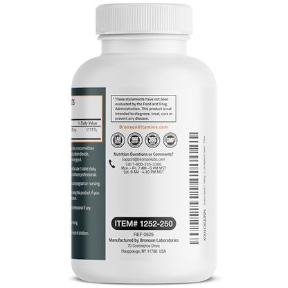 Bronson Vitamin C 1000 mg Extra Strength – Hochdosiertes Vitamin C für ein starkes Immunsystem, Nicht-GVO, 250 vegetarische Tabletten