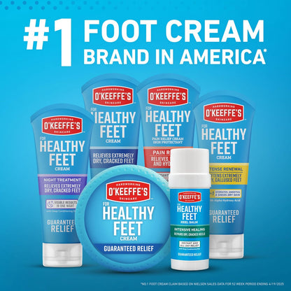 O'Keeffe's for Healthy Feet Fußcreme – 6,4 oz Glas (1 Pack) – Garantierte Linderung für extrem rissige, trockene Füße, reparierende Hautpflege, steigert und erhält sofort den Feuchtigkeitsgehalt
