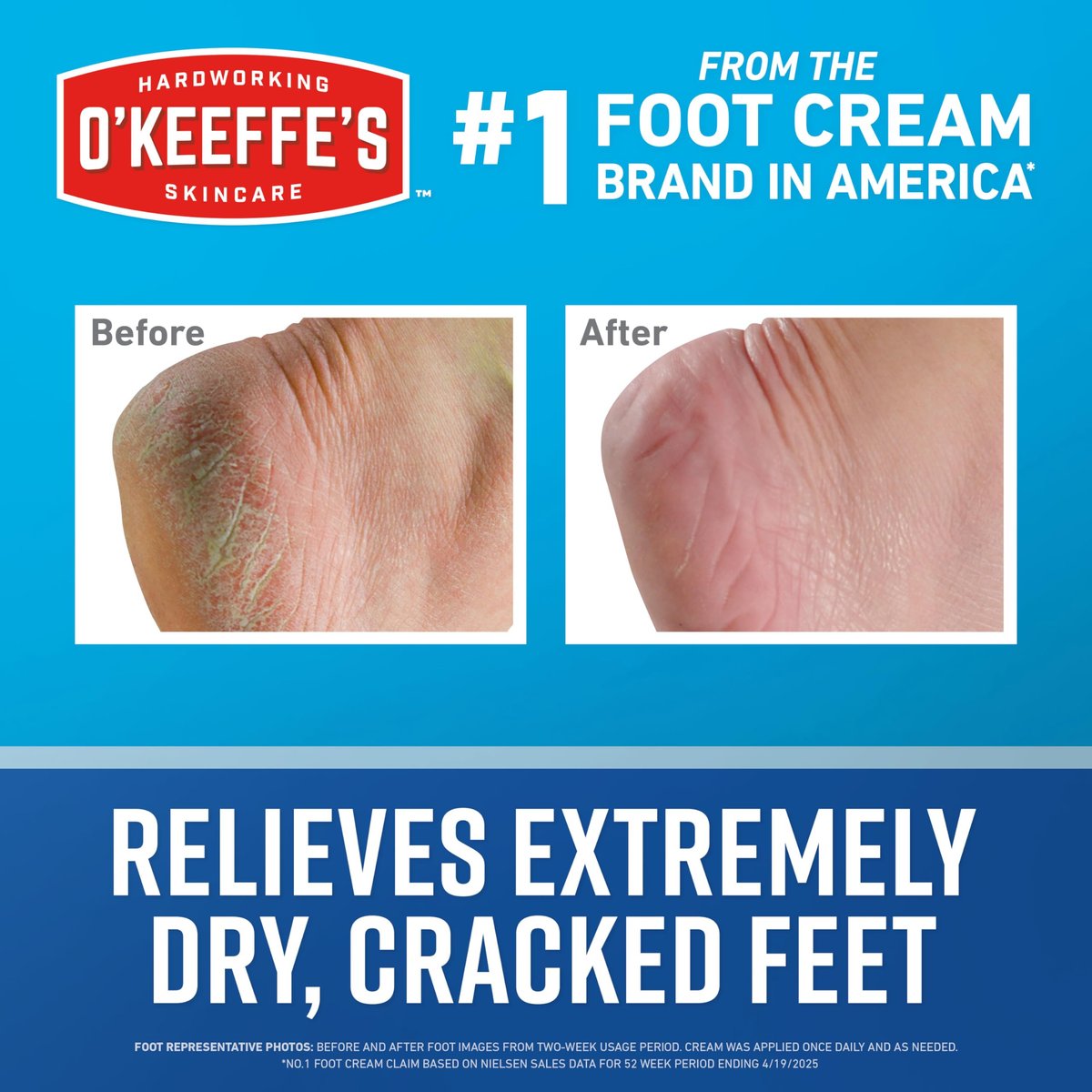 O'Keeffe's for Healthy Feet Fußcreme – 6,4 oz Glas (1 Pack) – Garantierte Linderung für extrem rissige, trockene Füße, reparierende Hautpflege, steigert und erhält sofort den Feuchtigkeitsgehalt