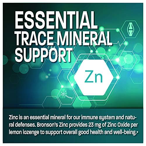Bronson Zink Lutschtabletten Antioxidans & Immununterstützung Supplement Zitronengeschmack, 180 Kautabletten