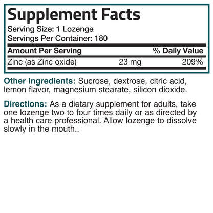 Bronson Zink Lutschtabletten Antioxidans & Immununterstützung Supplement Zitronengeschmack, 180 Kautabletten