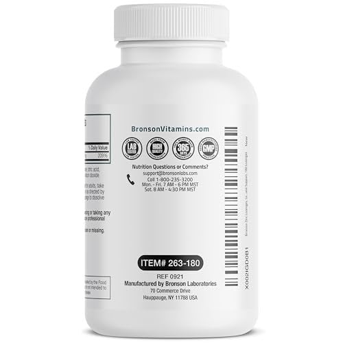 Bronson Zink Lutschtabletten Antioxidans & Immununterstützung Supplement Zitronengeschmack, 180 Kautabletten