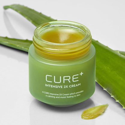 Cure Intensive 2X Creme – Premium Aloe Tiefenfeuchtigkeits-Balsam, Koreanische Hautpflege, Gesichtscreme für trockene Haut (1er Pack, 1,7 oz)