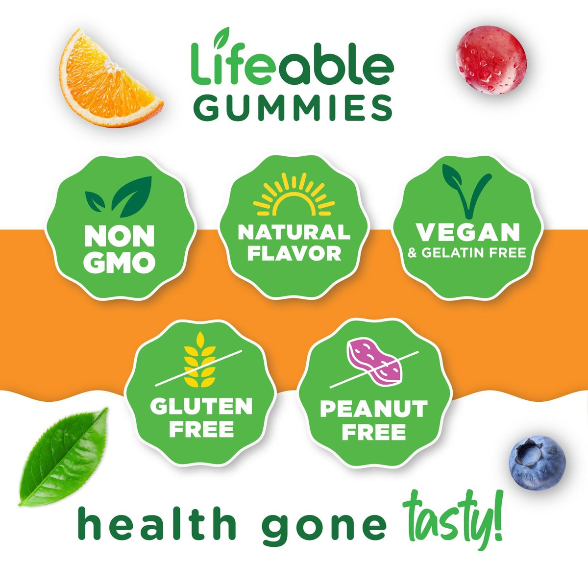 Lifeable Vitamin B-Komplex Gummis für Erwachsene | mit Vitamin C | Leckerer Geschmack | Für Energie und Nervensystem | Vegane B-Komplex Vitamine für Frauen, Männer | 90 Gummis