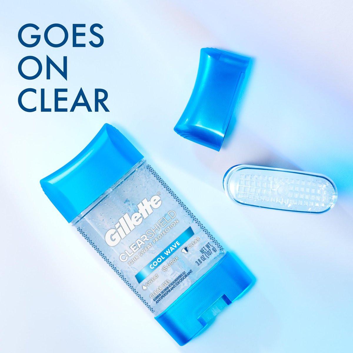 Gillette Advanced Clear Gel Antitranspirant Cool Wave – 5er Pack, 3,8 oz (107 g) pro Dose, Gesamt 19 oz (538 g)