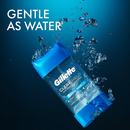 Gillette Advanced Clear Gel Antitranspirant Cool Wave – 5er Pack, 3,8 oz (107 g) pro Dose, Gesamt 19 oz (538 g)