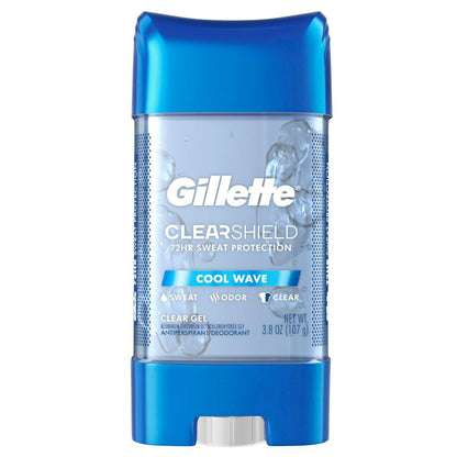 Gillette Advanced Clear Gel Antitranspirant Cool Wave – 5er Pack, 3,8 oz (107 g) pro Dose, Gesamt 19 oz (538 g)