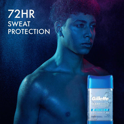 Gillette Advanced Clear Gel Antitranspirant Cool Wave – 5er Pack, 3,8 oz (107 g) pro Dose, Gesamt 19 oz (538 g)