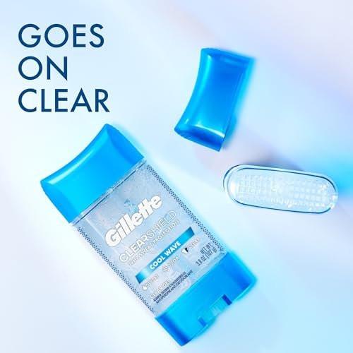 Gillette Advanced Clear Gel Antitranspirant Cool Wave – 5er Pack, 3,8 oz (107 g) pro Dose, Gesamt 19 oz (538 g)